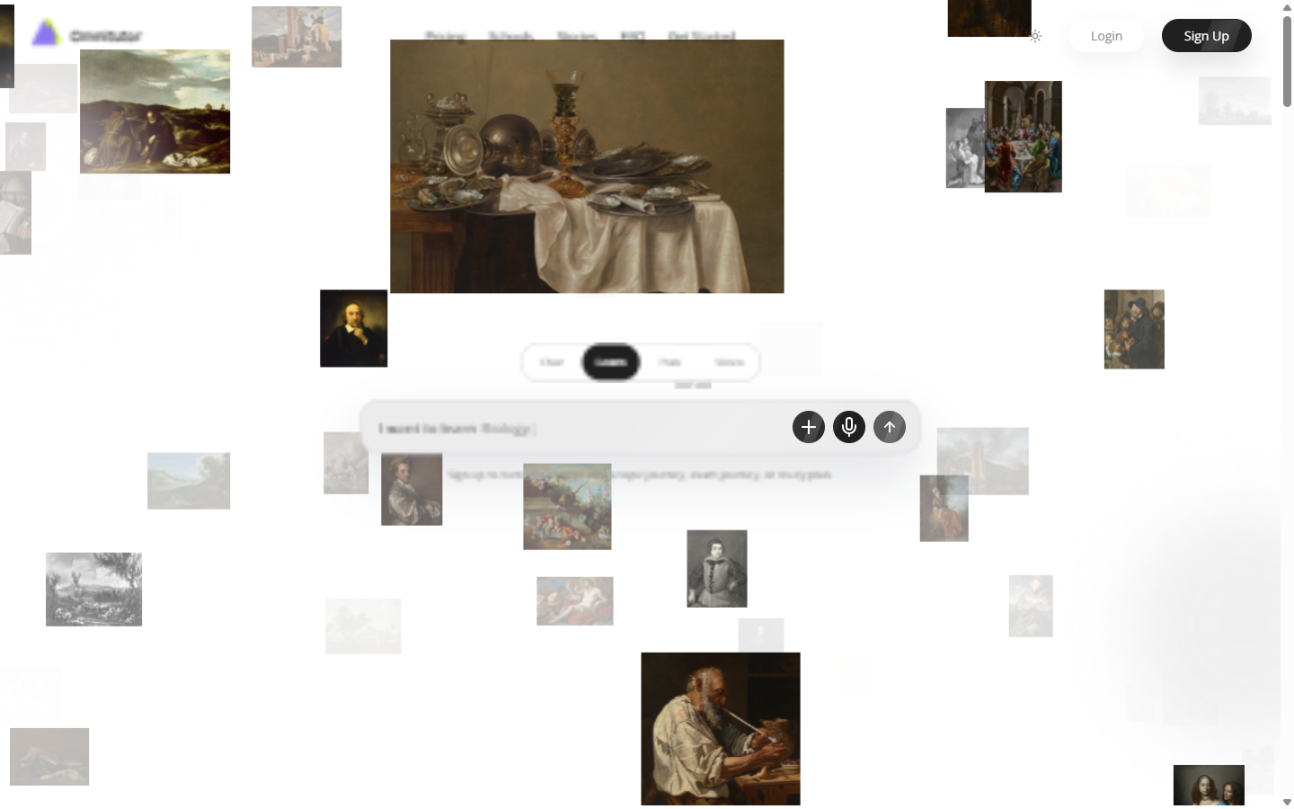 The OmniTutor study hub with the AI prompt bar